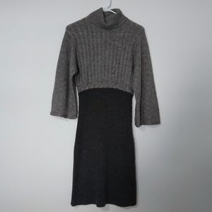 Adrianna Pappell Wool Knit Trumpet Sleeve Dress